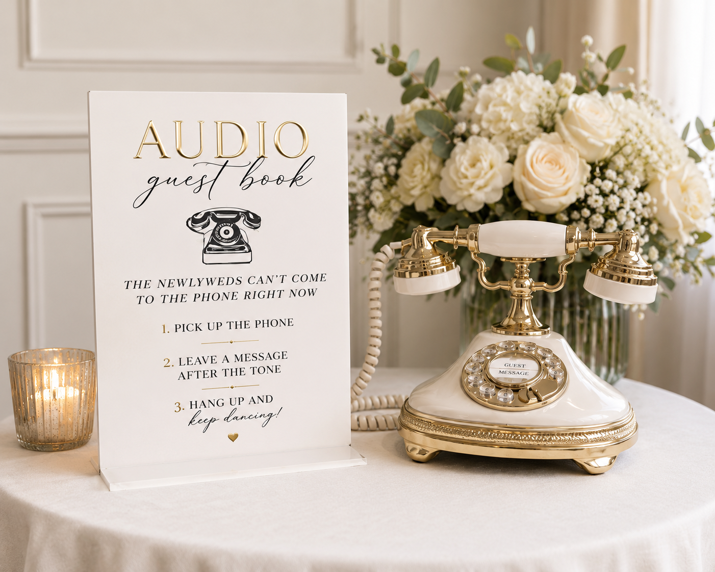 Vintage handset for the audio guestbook